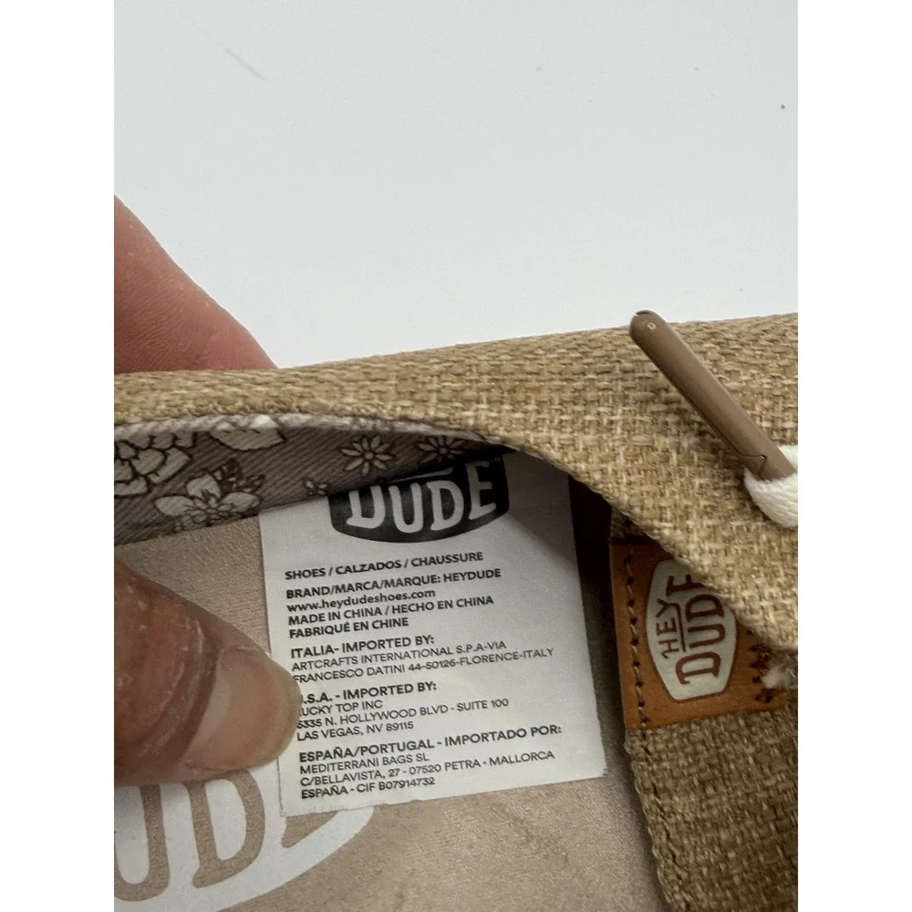 Hey Dude Wendy Rise Woven Tan Shoes Women's Size 9 Slip On Summer Shoes